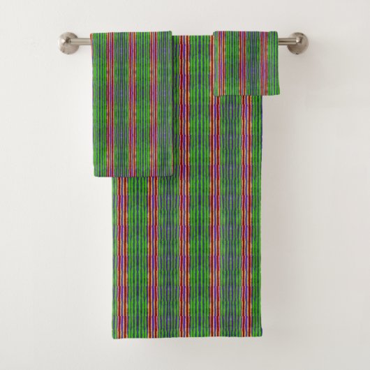 Serviette De Bain Vert, Jaune, Rouge (En situation)