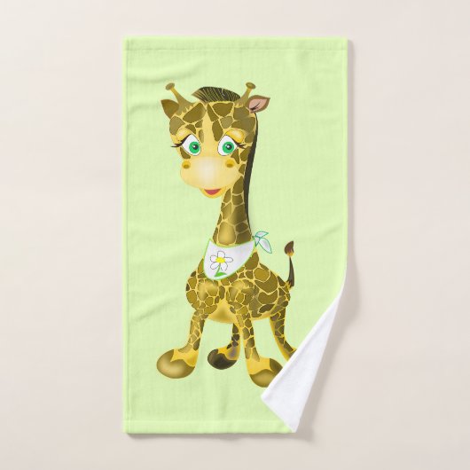 Serviette de bain verte ensemble bébé Giraffe - Ch (Serviette à main)