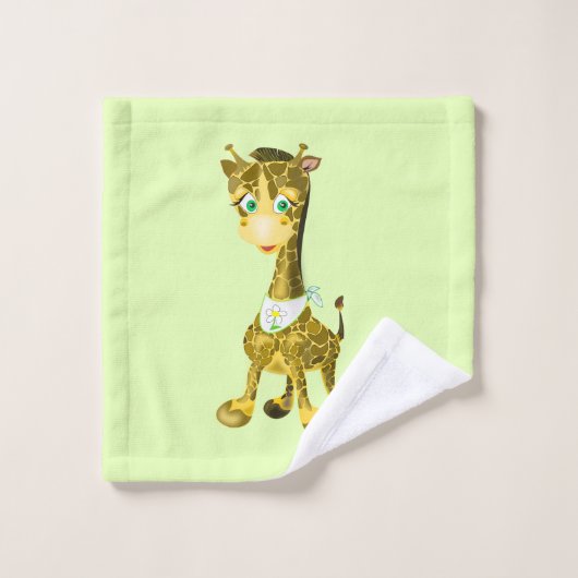 Serviette de bain verte ensemble bébé Giraffe - Ch (Gant de toilette)
