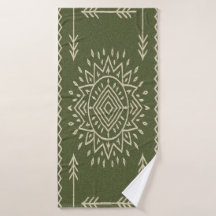 Serviette de bain verte Sage Muté