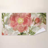 Serviette de bain Vintage classique en fleur Rose (Serviette de bain)