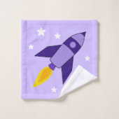 Serviette de bain violet Retro roquette (Gant de toilette)