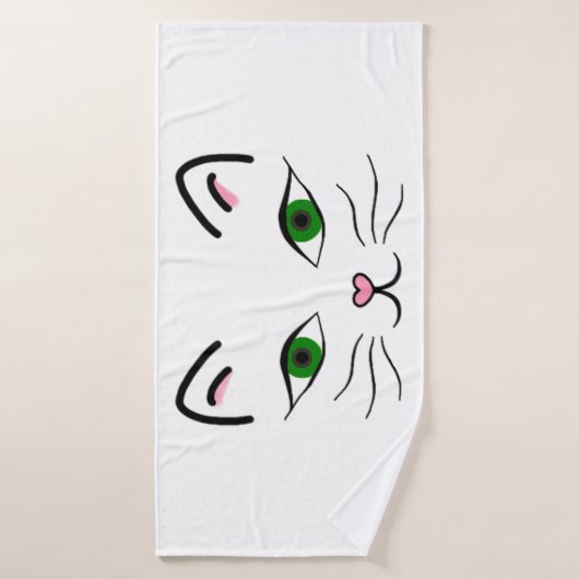 Serviette de bain - Visage Kitty (Serviette de bain)