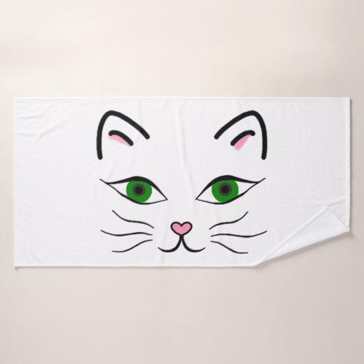 Serviette de bain - Visage Kitty (Serviette de bain)