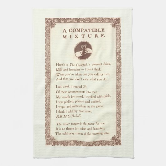 Serviette de bar à cocktails poétiques (Vertical)