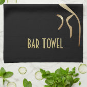 Serviette de bar Geoglyph Black and Gold Uffington (Plié)