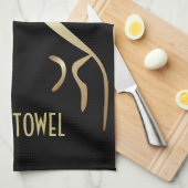 Serviette de bar Geoglyph Black and Gold Uffington (Quart Plié)