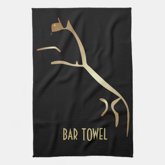 Serviette de bar Geoglyph Black and Gold Uffington (Vertical)