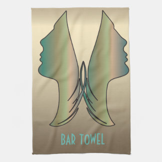 Serviette de bar Gold femme visage