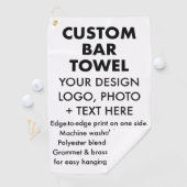 Serviette de bar personnalisée avec crochet en lai (En situation)