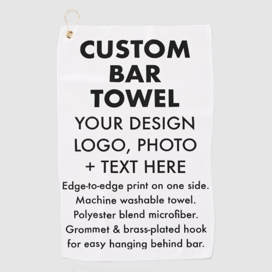 Serviette de bar personnalisée avec crochet en lai (Devant)