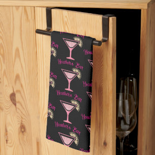 Serviette de bar personnalisée cocktail rose