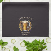 Serviette de bar-pub personnalisée avec nom person (Plié)
