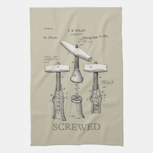 Serviette de bar vintage tire-bouchons à vis (Vertical)