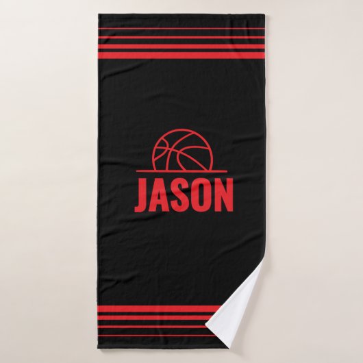 Serviette de basketball – Tirer. Marquer. Répéter. (Serviette de bain)