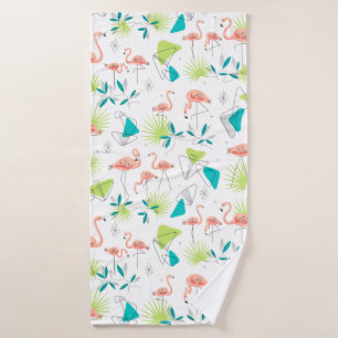 Serviette de Bath de Flamant rose-rama