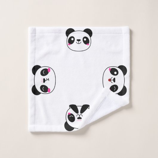 Serviette de Bath d'Emoji de panda (Gant de toilette)