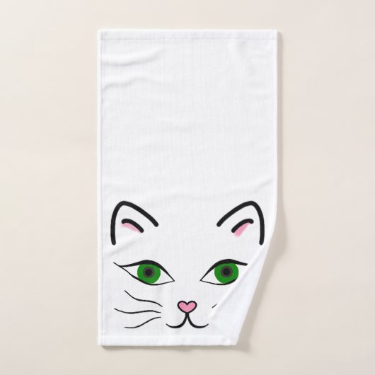 Serviette de Bath réglée - Kitty font face (Serviette à main)