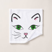 Serviette de Bath réglée - Kitty font face (Gant de toilette)