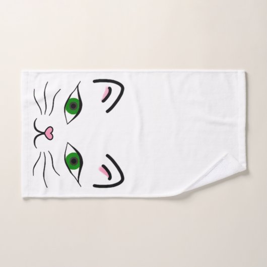Serviette de Bath réglée - Kitty font face (Serviette à main)
