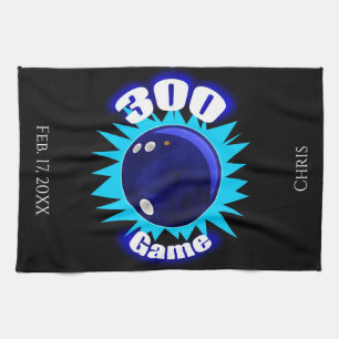 Serviette de Bowling personnalisée 300 Game Blues