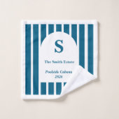Serviette de cabane personnalisée rayée Navy Prepp (Gant de toilette)