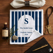 Serviette de cabane personnalisée rayée Navy Prepp