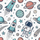 Serviette de cadeau d'aventure de fusée pour la dé