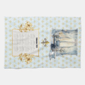 Serviette de calendrier 2026 Bleu Fleur de Lis Par (Horizontal)