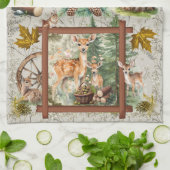 Serviette de calendrier 2026 Cerf Buck Cônes de pi (Plié)