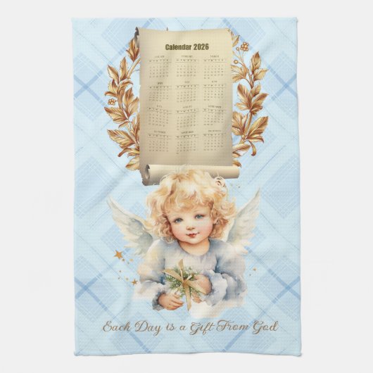 Serviette de calendrier 2026 Chaque jour est un ca (Vertical)
