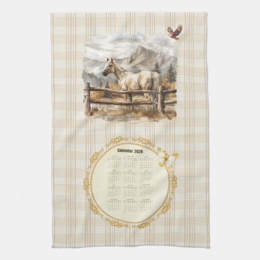 Serviette de calendrier 2026 Cheval (Vertical)