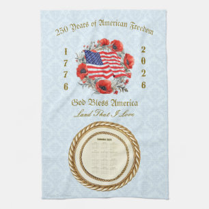 Serviette de calendrier 2026 Dieu bénisse l'Amériq