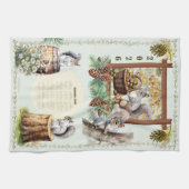 Serviette de calendrier 2026 Écureuils Marguerites (Horizontal)
