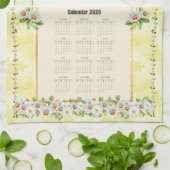Serviette de calendrier 2026 Marguerite jaune Cade (Plié)