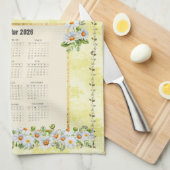 Serviette de calendrier 2026 Marguerite jaune Cade (Quart Plié)