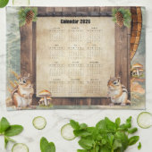 Serviette de calendrier 2026 Petits écureuils mign (Plié)