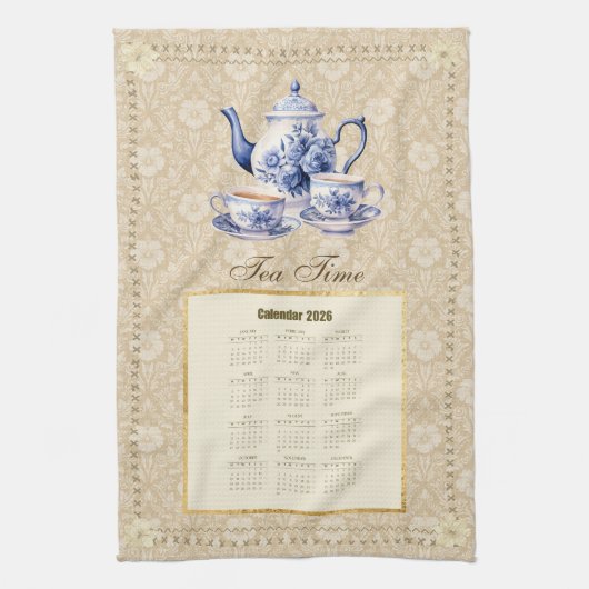Serviette de calendrier 2026 Thé ou message person (Vertical)