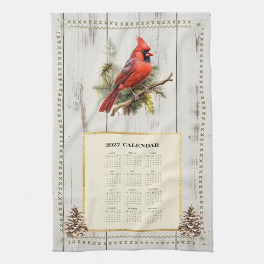 Serviette de calendrier 2027 Cardinal (Vertical)