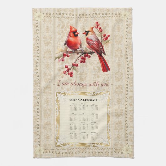 Serviette de calendrier 2027 Cardinaux (Vertical)