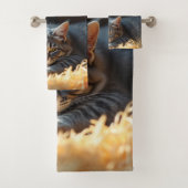 Serviette de chat de ferme personnalisée (En situation)