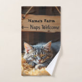 Serviette de chat de ferme personnalisée (Serviette à main)