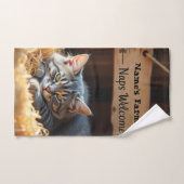 Serviette de chat de ferme personnalisée (Serviette à main)