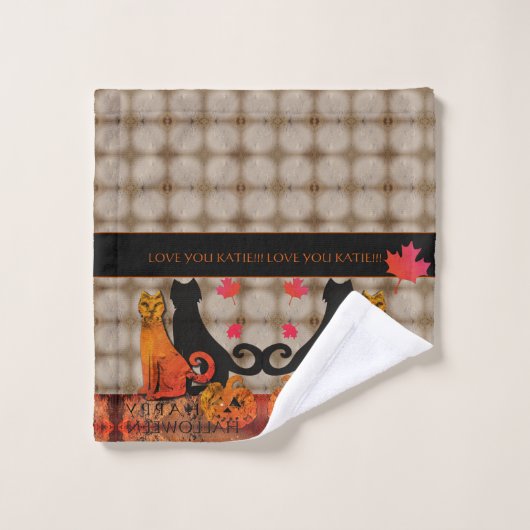 Serviette de chat Halloween Kitty (Gant de toilette)
