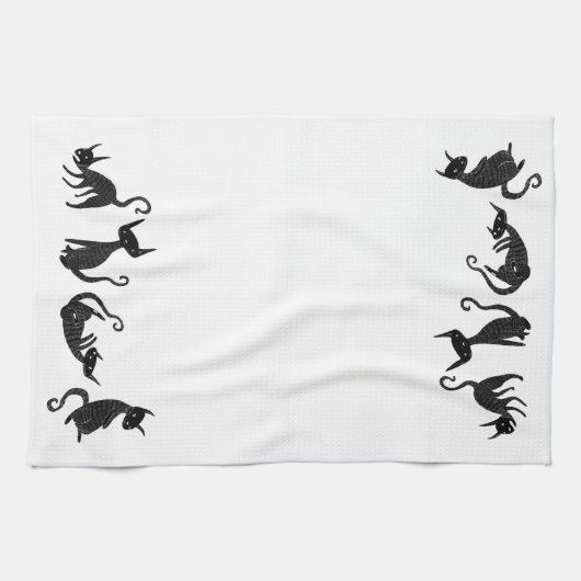 Serviette de chat noir (Horizontal)