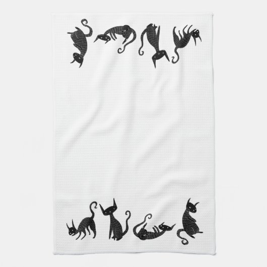 Serviette de chat noir (Vertical)