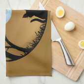 Serviette de chat Noir Chat Art Serviettes de thé  (Quart Plié)