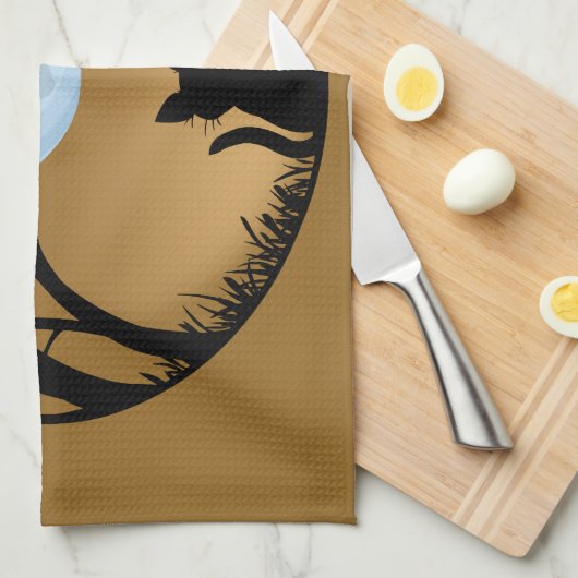 Serviette de chat Noir Chat Art Serviettes de thé (Quart Plié)