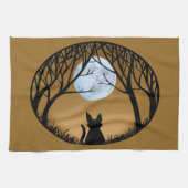 Serviette de chat Noir Chat Art Serviettes de thé  (Horizontal)