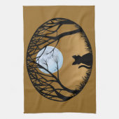 Serviette de chat Noir Chat Art Serviettes de thé  (Vertical)